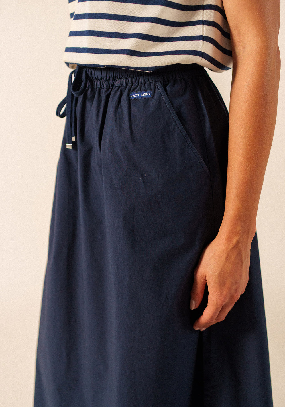 Albane cotton drawstring skirt (NAVY)