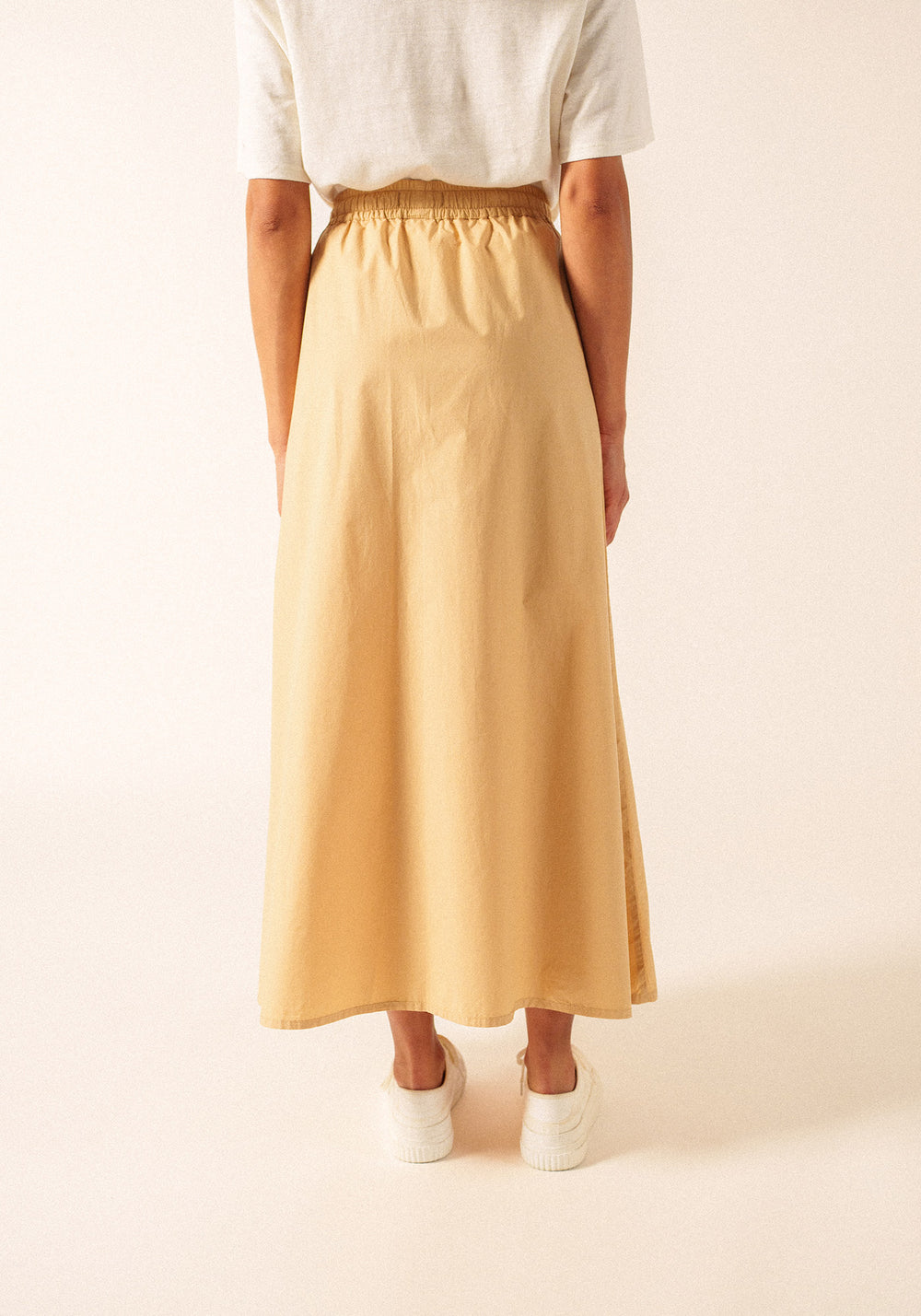 ALBANE Cotton Drawstring Skirt (SAIL CANVAS)