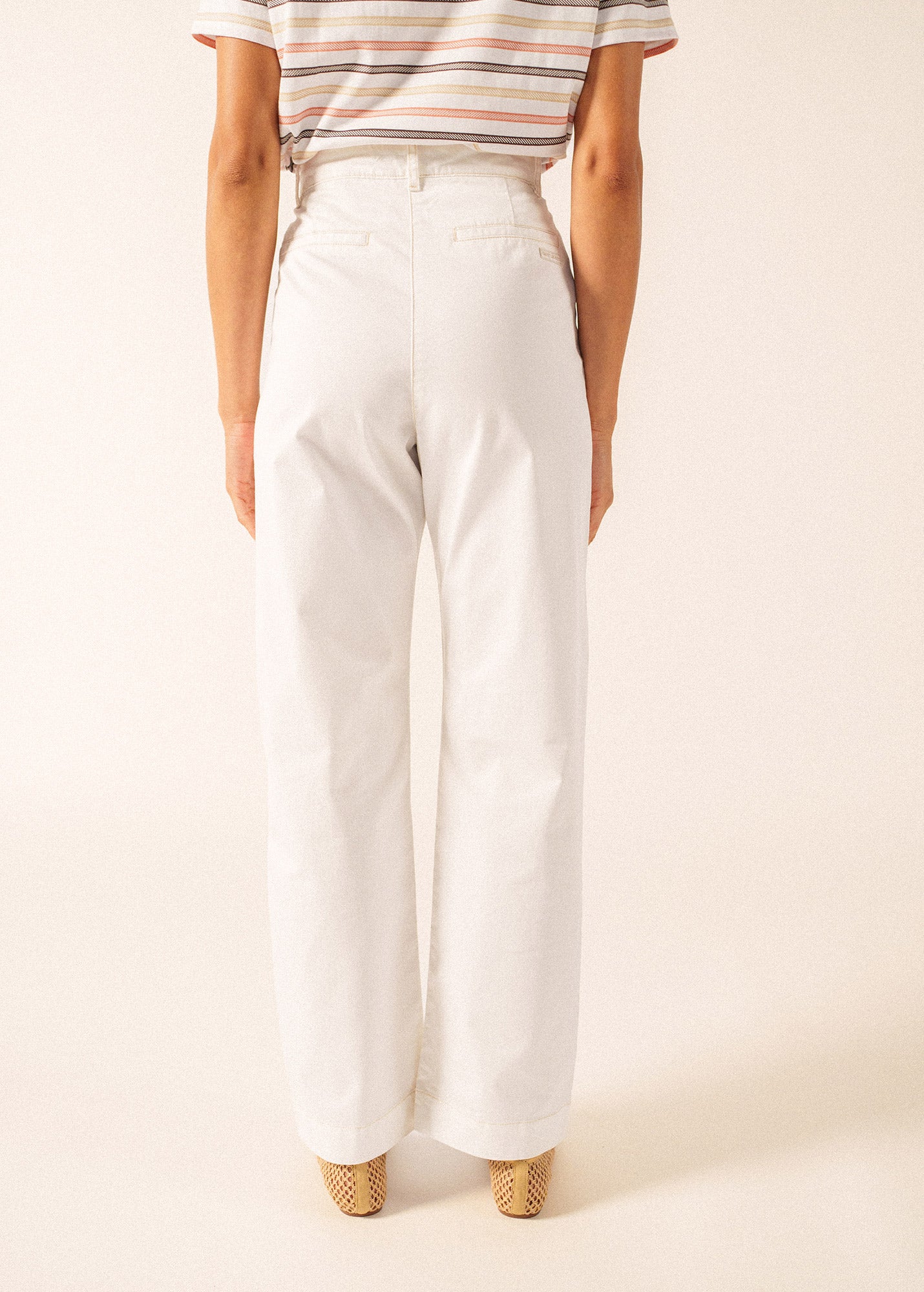 Enza Cotton Twill Pants | Straight Leg with Patch Pockets | Saint