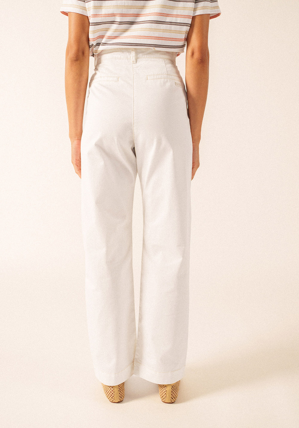 ENZA Cotton Twill Straight Leg Pants (IVORY)