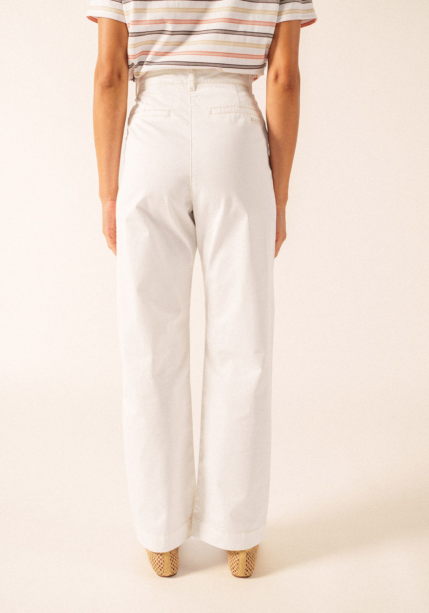 ENZA Cotton Twill Straight Leg Pants (IVORY)