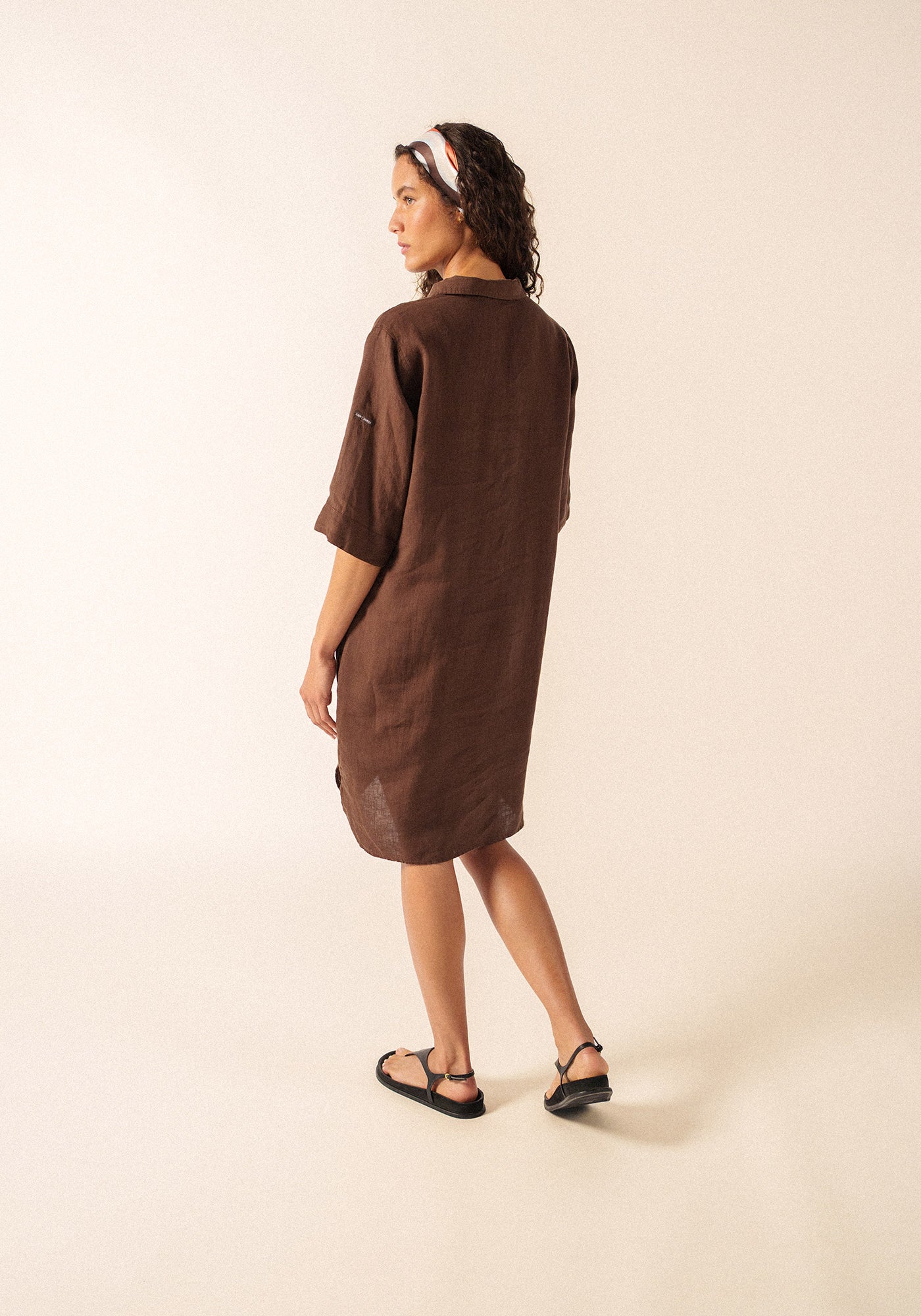 LEONIE Linen Shirt Dress (CHOCOLATE)