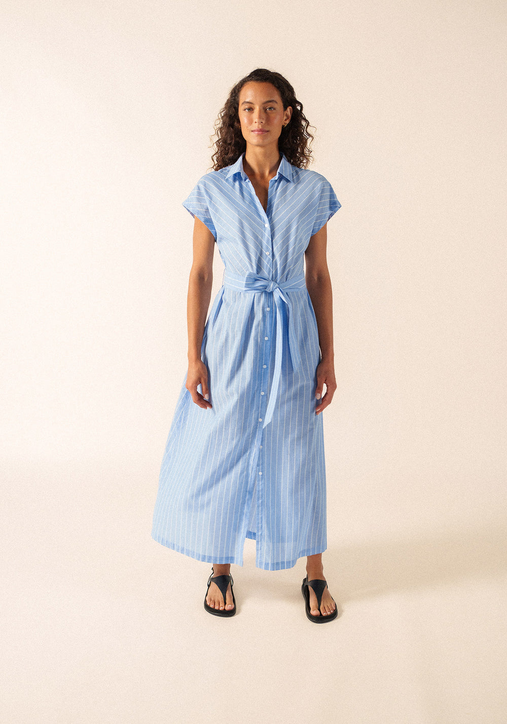 MAELYS Striped Maxi Dress (BLUE / WHITE)