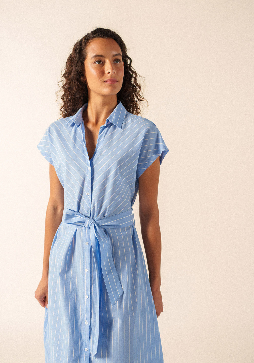 MAELYS Striped Maxi Dress (BLUE / WHITE)