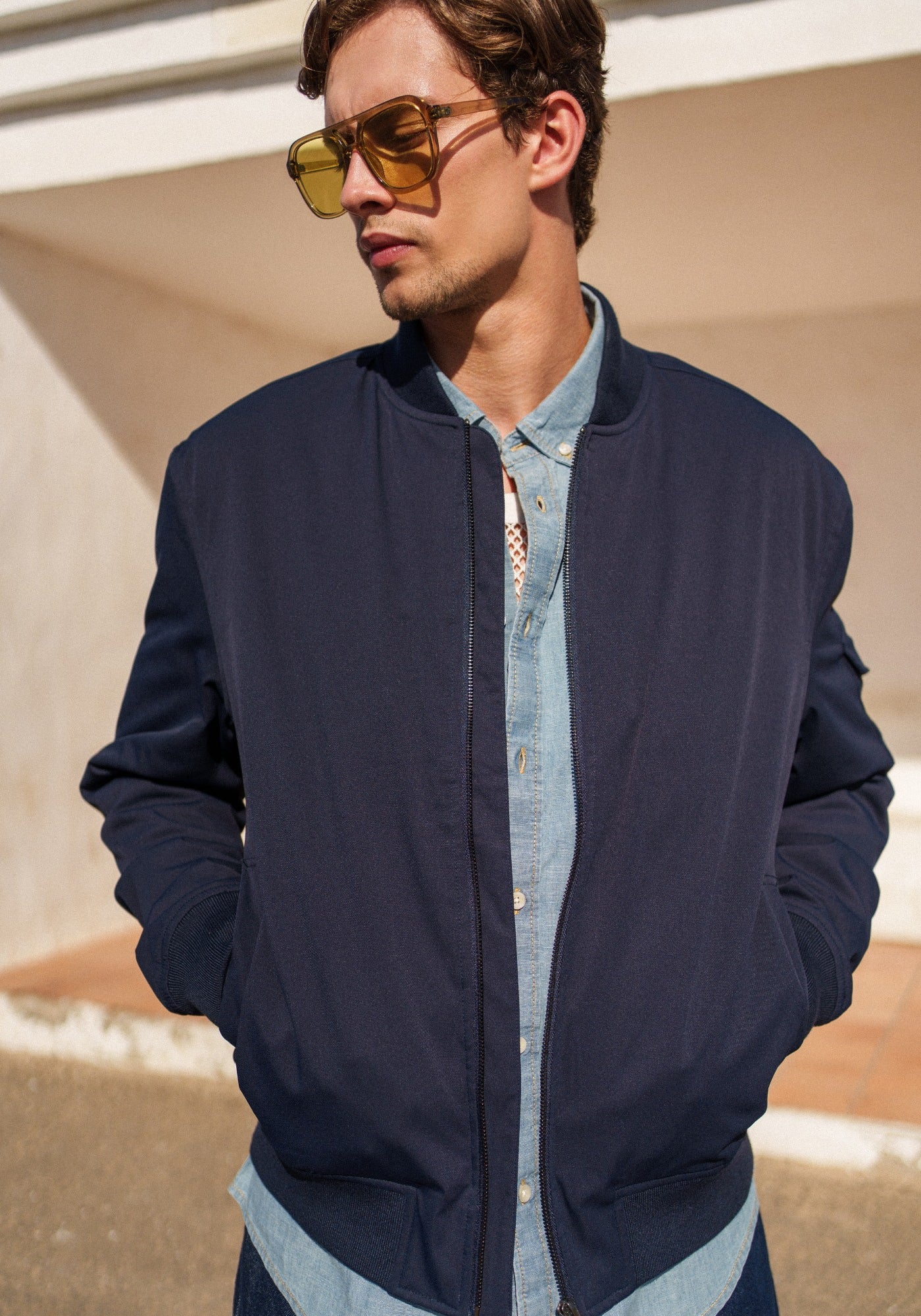 St Dario Twill Bomber Jacket | Quilted Lined Jacket