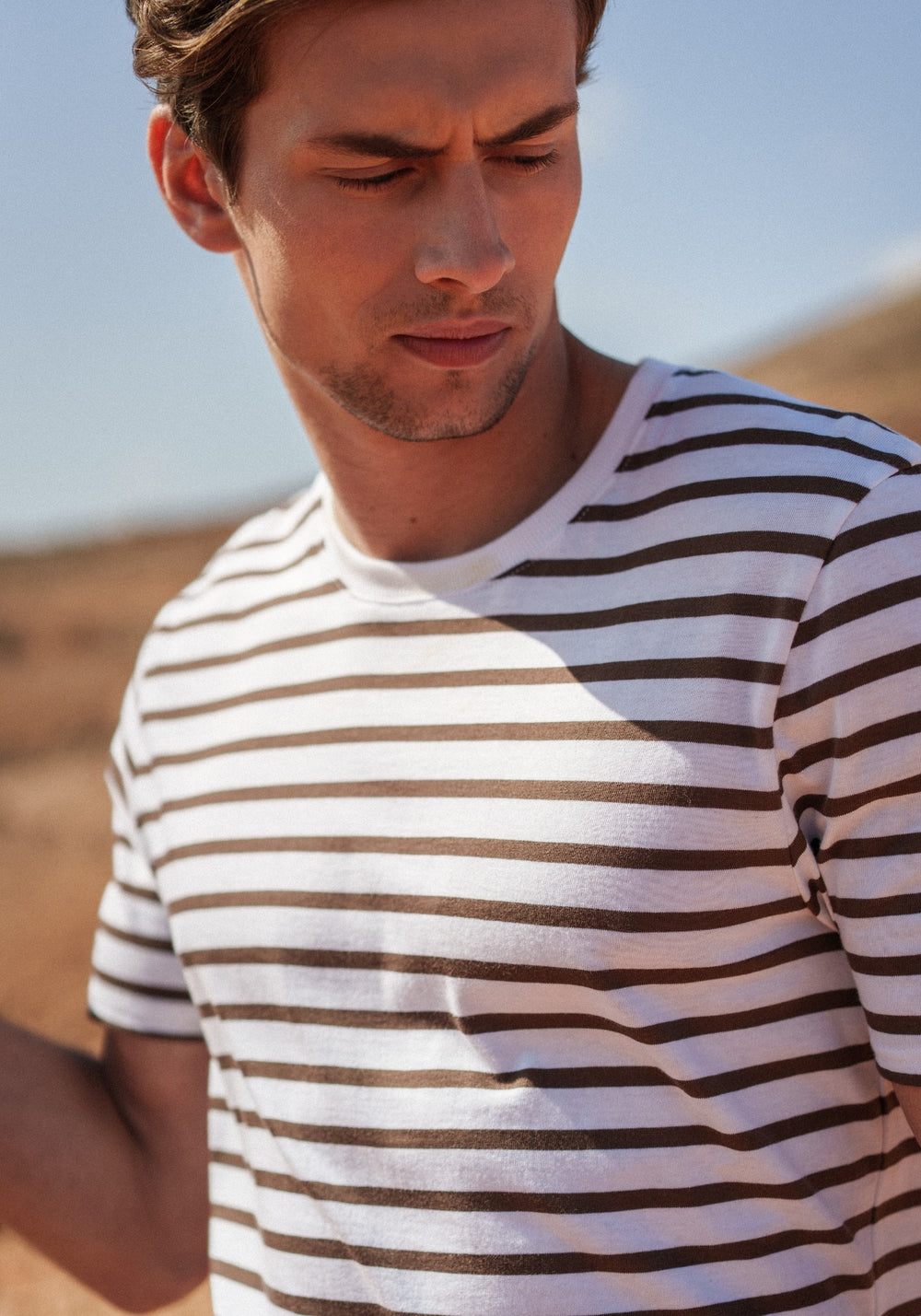 PLOUIDER II Breton T-Shirt (WHITE / CHOCOLATE)