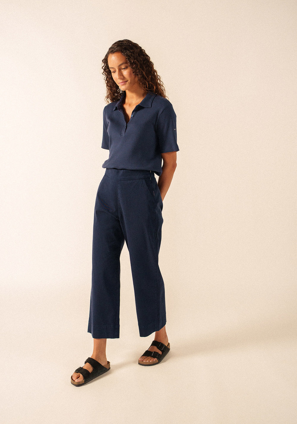 ROMY Knit Polo  (NAVY)