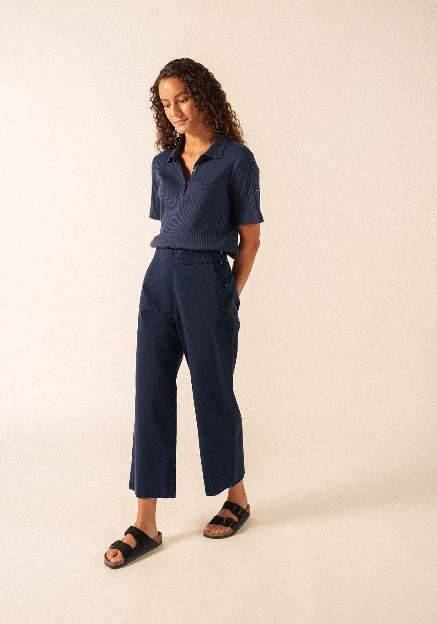 ROMY Knit Polo  (NAVY)