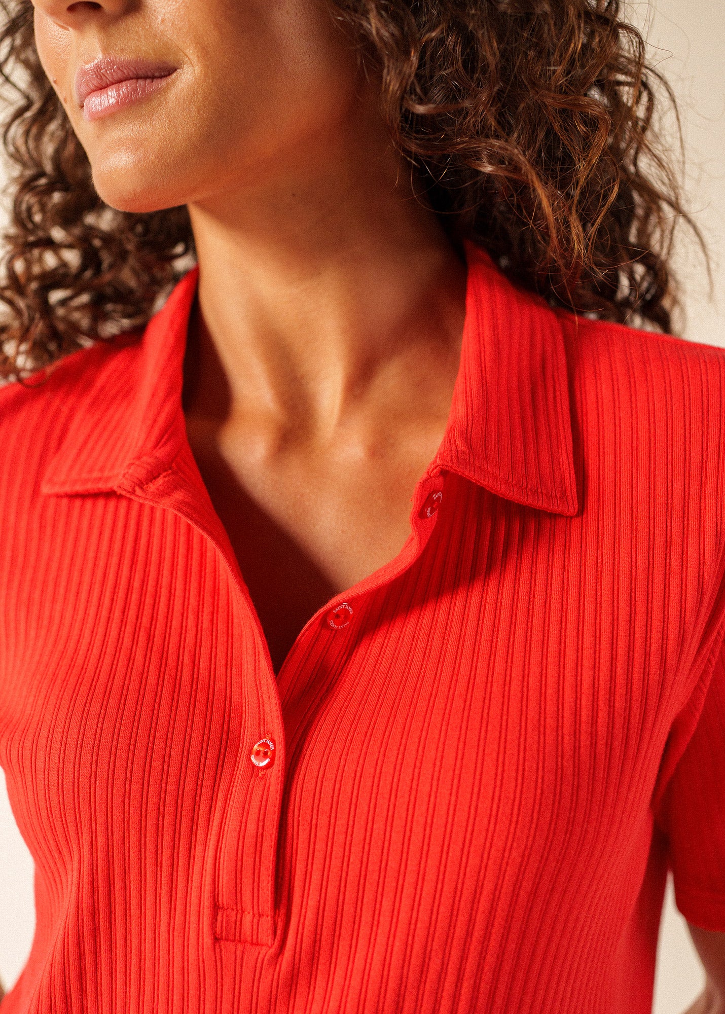 Romy Striped Knit Polo | Vertical Stripe Top | Saint James