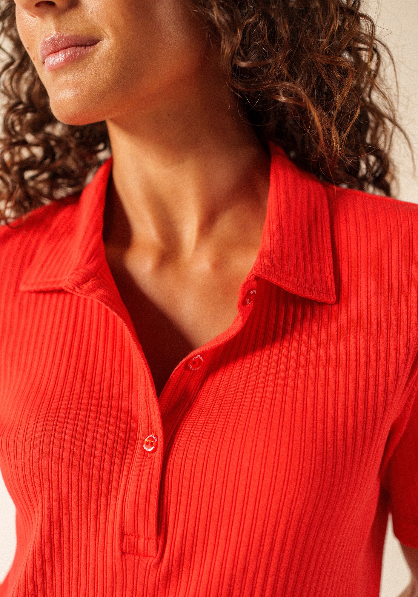 ROMY Knit Polo  (POPPY RED)