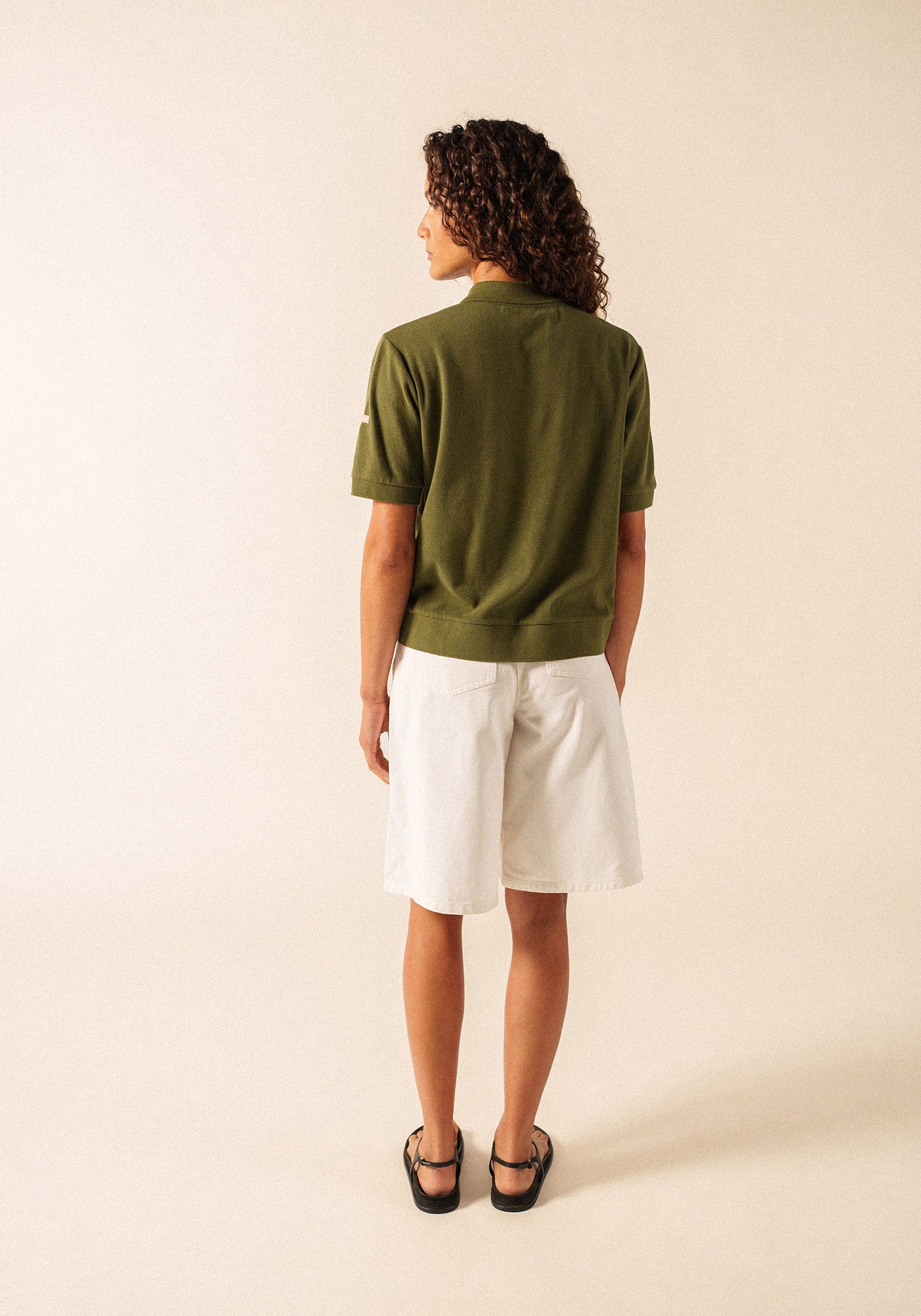 Carola Knit Polo Shirt (ARMY GREEN)