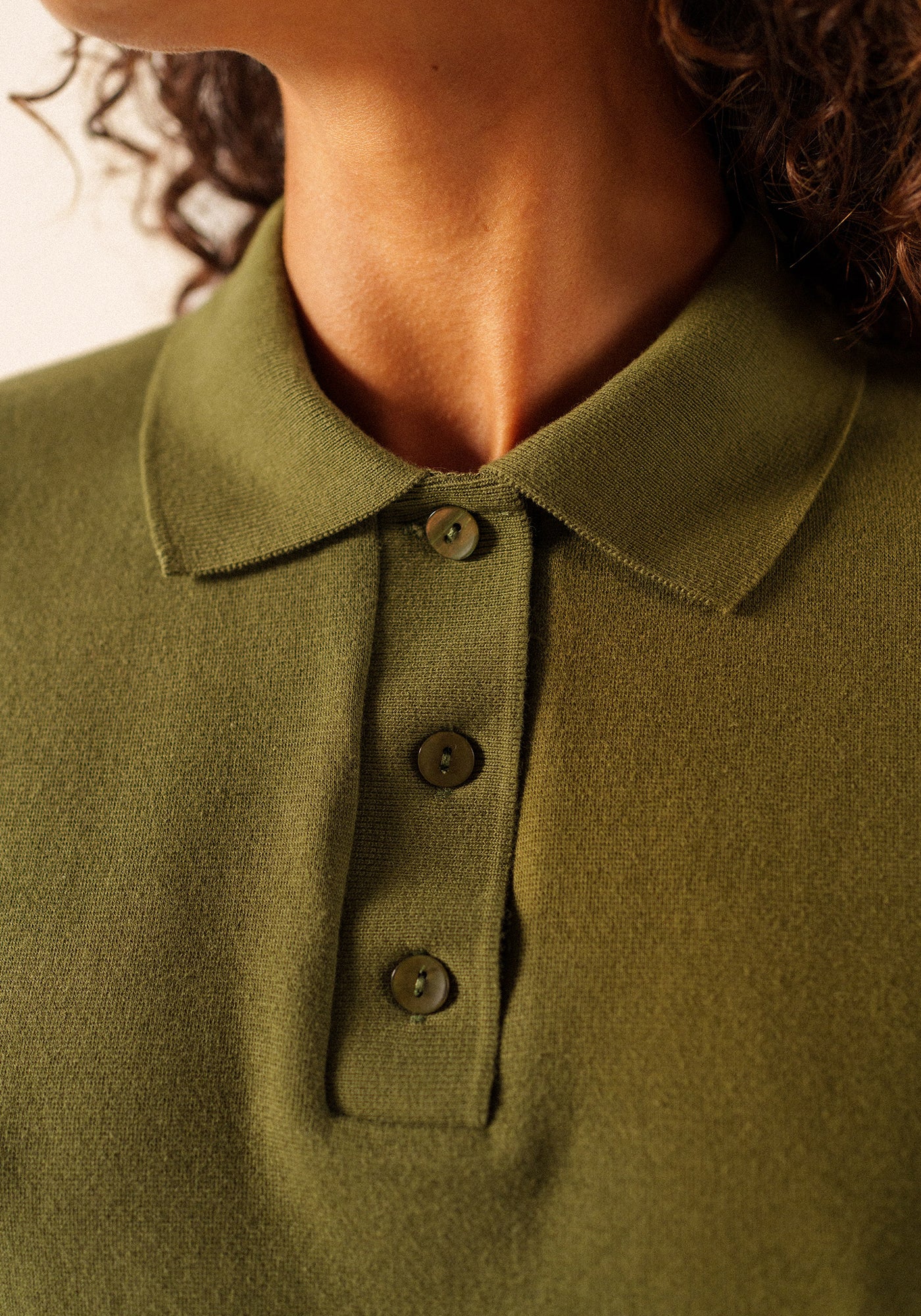 Carola Knit Polo Shirt (ARMY GREEN)