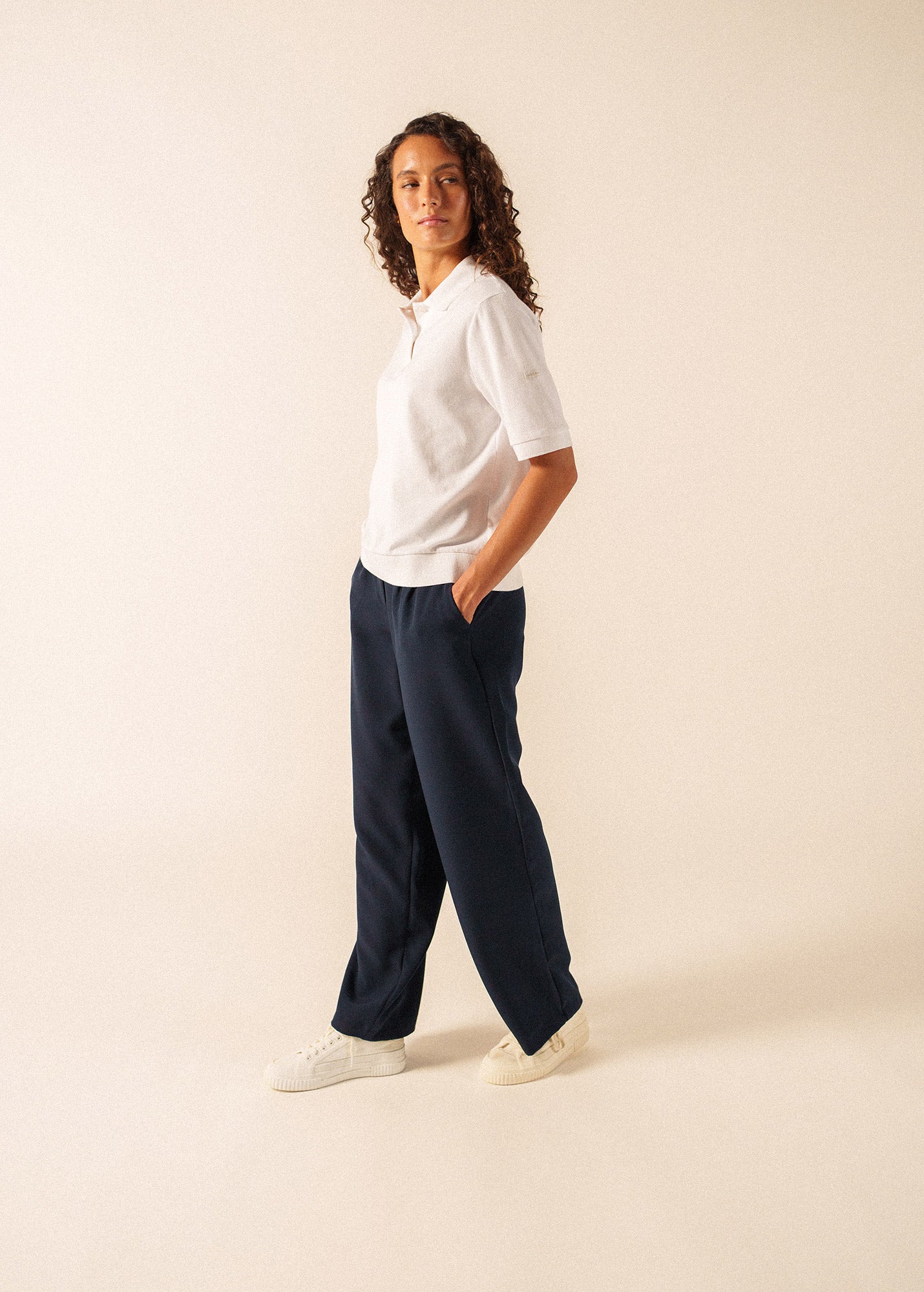 Carola Interlock Polo | Solid Cotton Blend Polo | Saint James