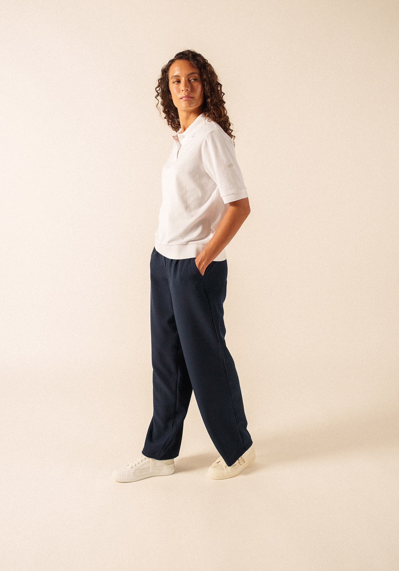 Carola Knit Polo Shirt (WHITE)