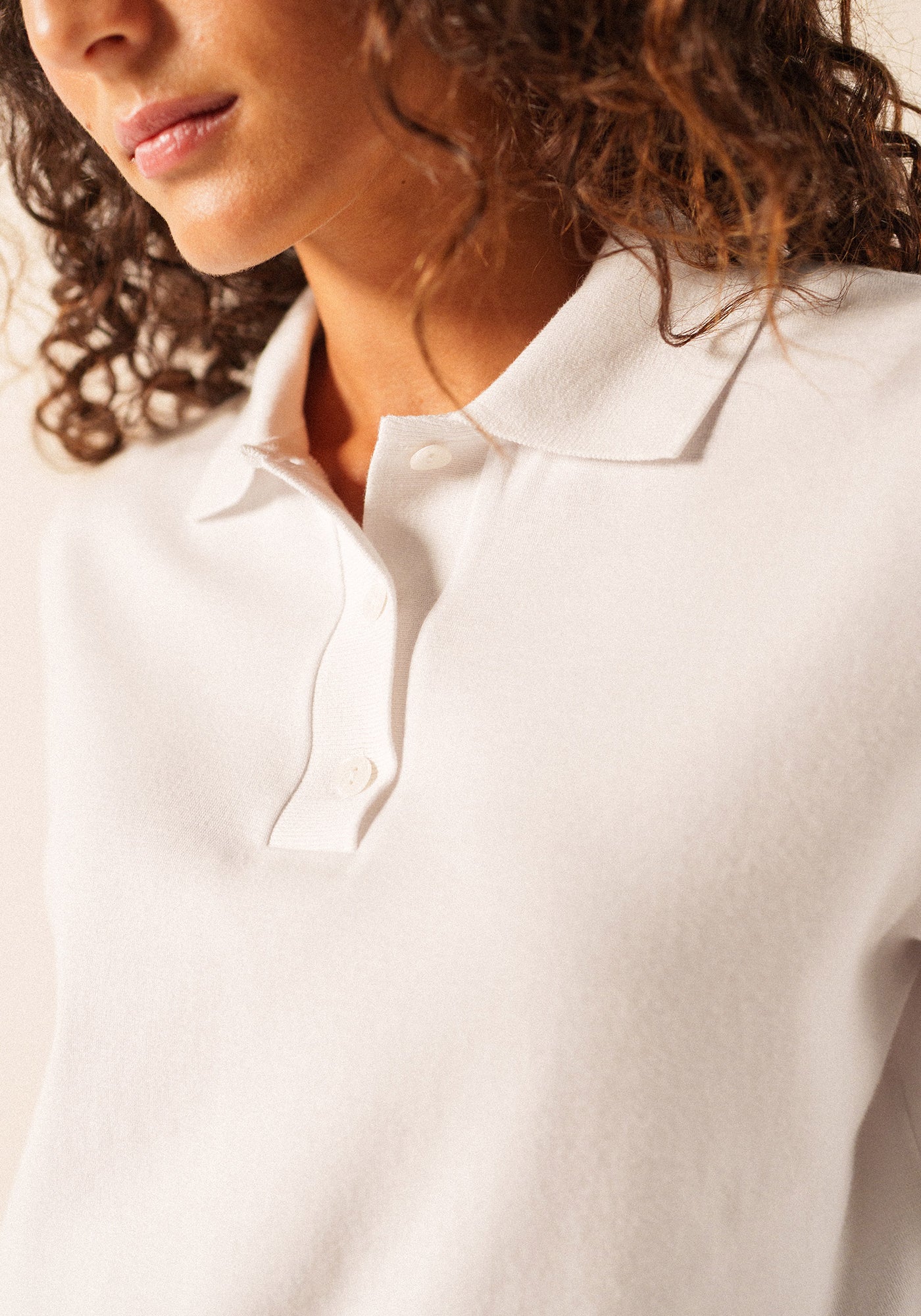 Carola Knit Polo Shirt (WHITE)