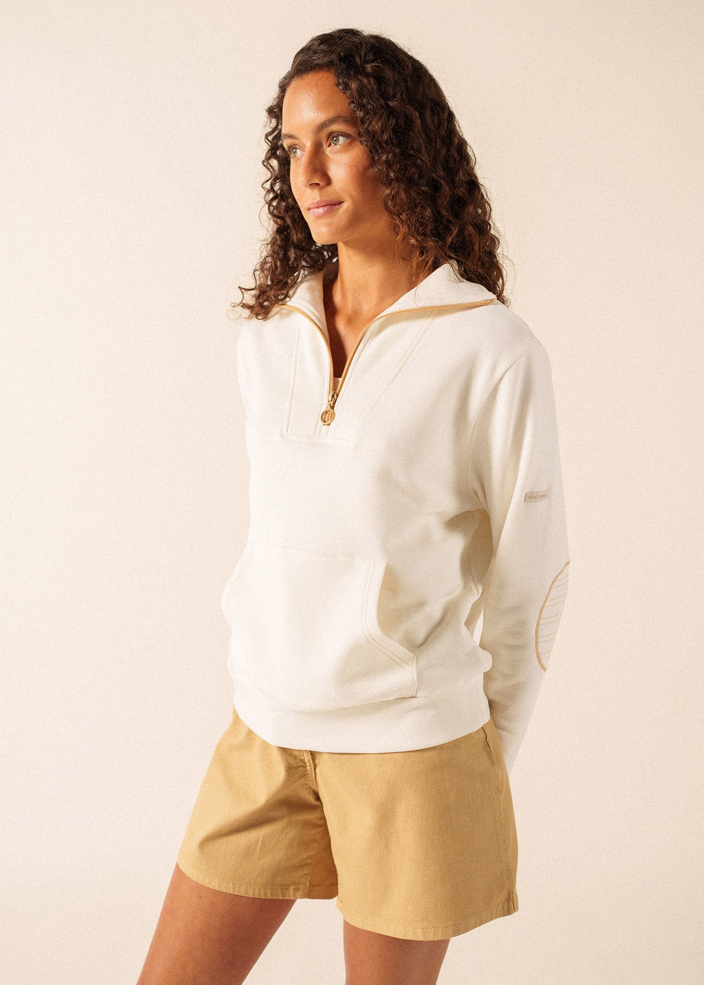 Lou Cotton Fleece Sweatshirt | Quarter-Zip Pullover | Saint James
