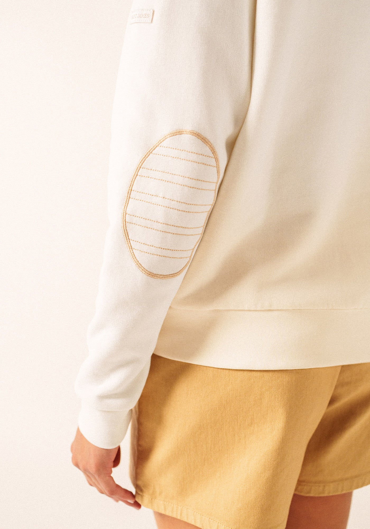 LOU Cotton Fleece Quarter-Zip Sweatshirt  (IVORY / SAIL CANVAS)