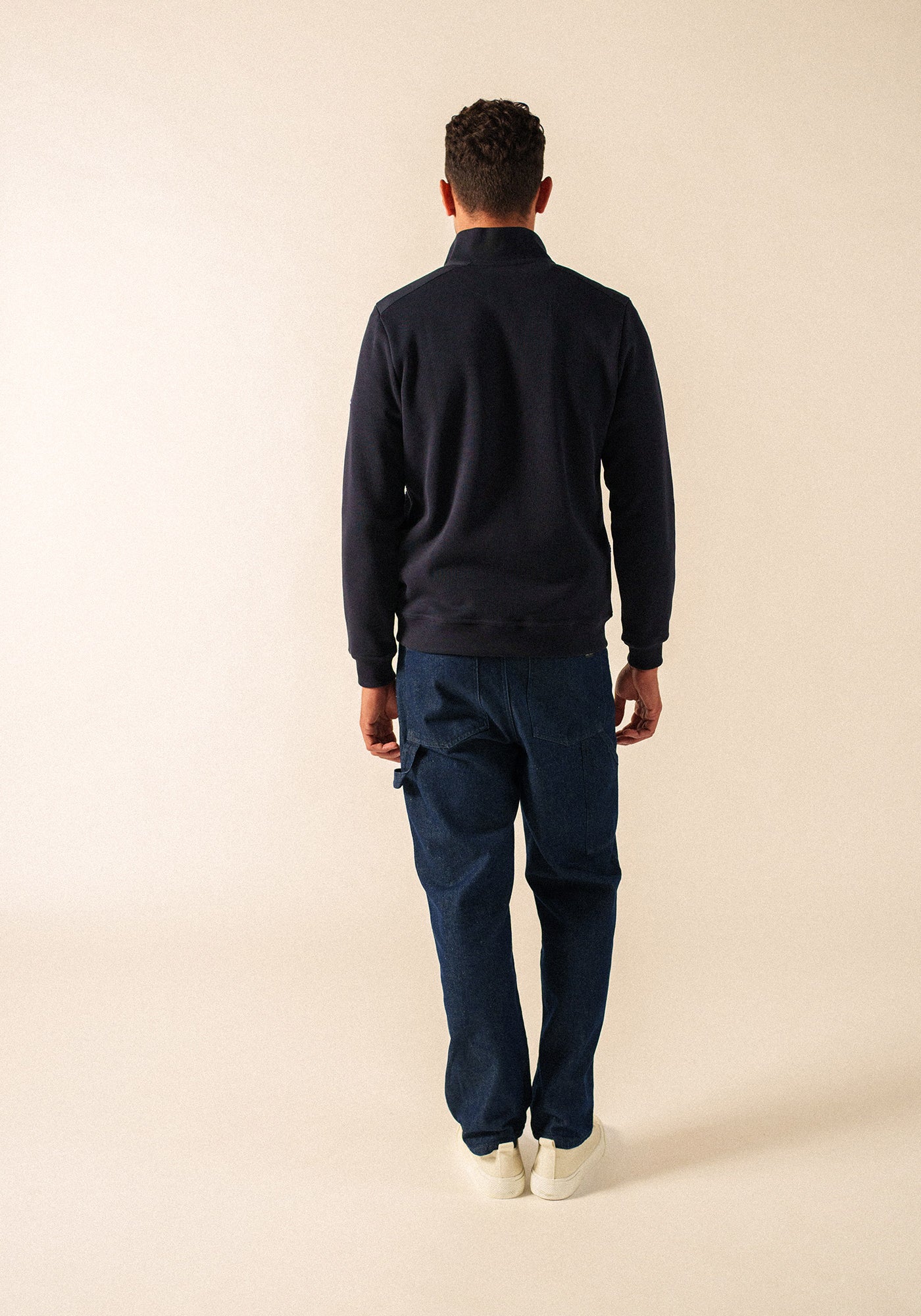Malo half-zip ribbed sweater (NAVY)