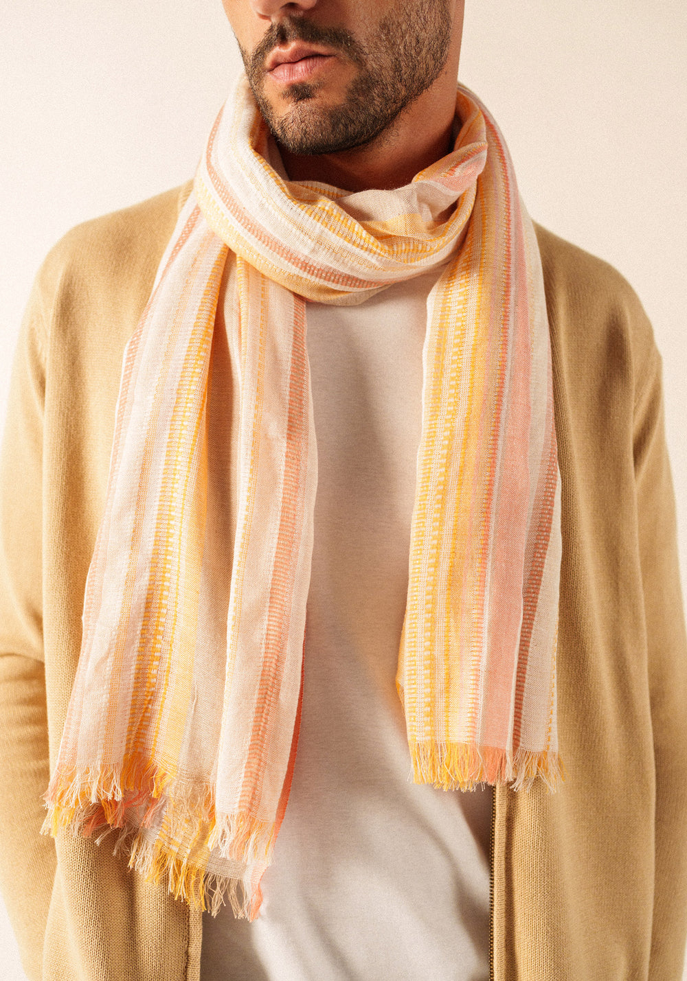 Multicolored striped scarf (INTERWOVEN EARTH)