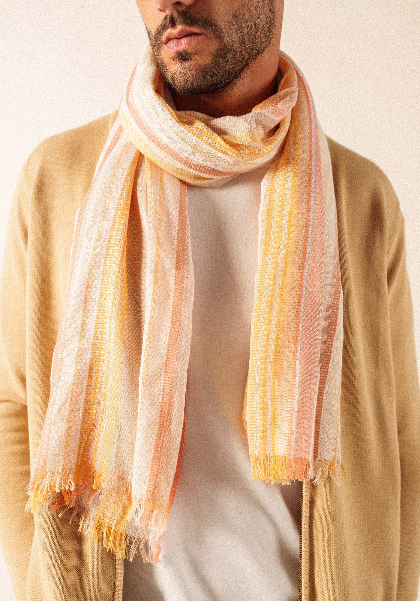 Multicolored striped scarf (INTERWOVEN EARTH)