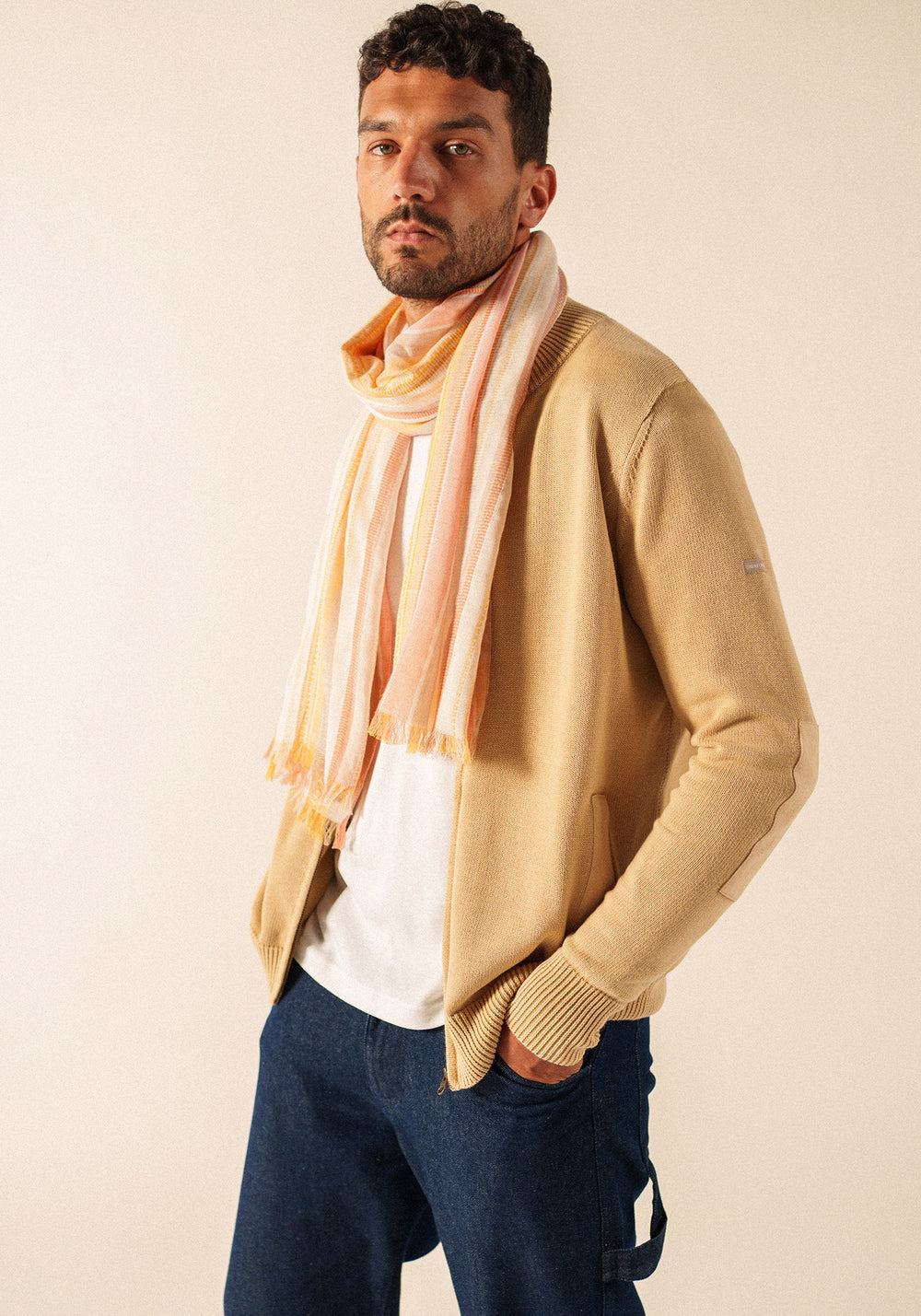 Multicolored striped scarf (INTERWOVEN EARTH)