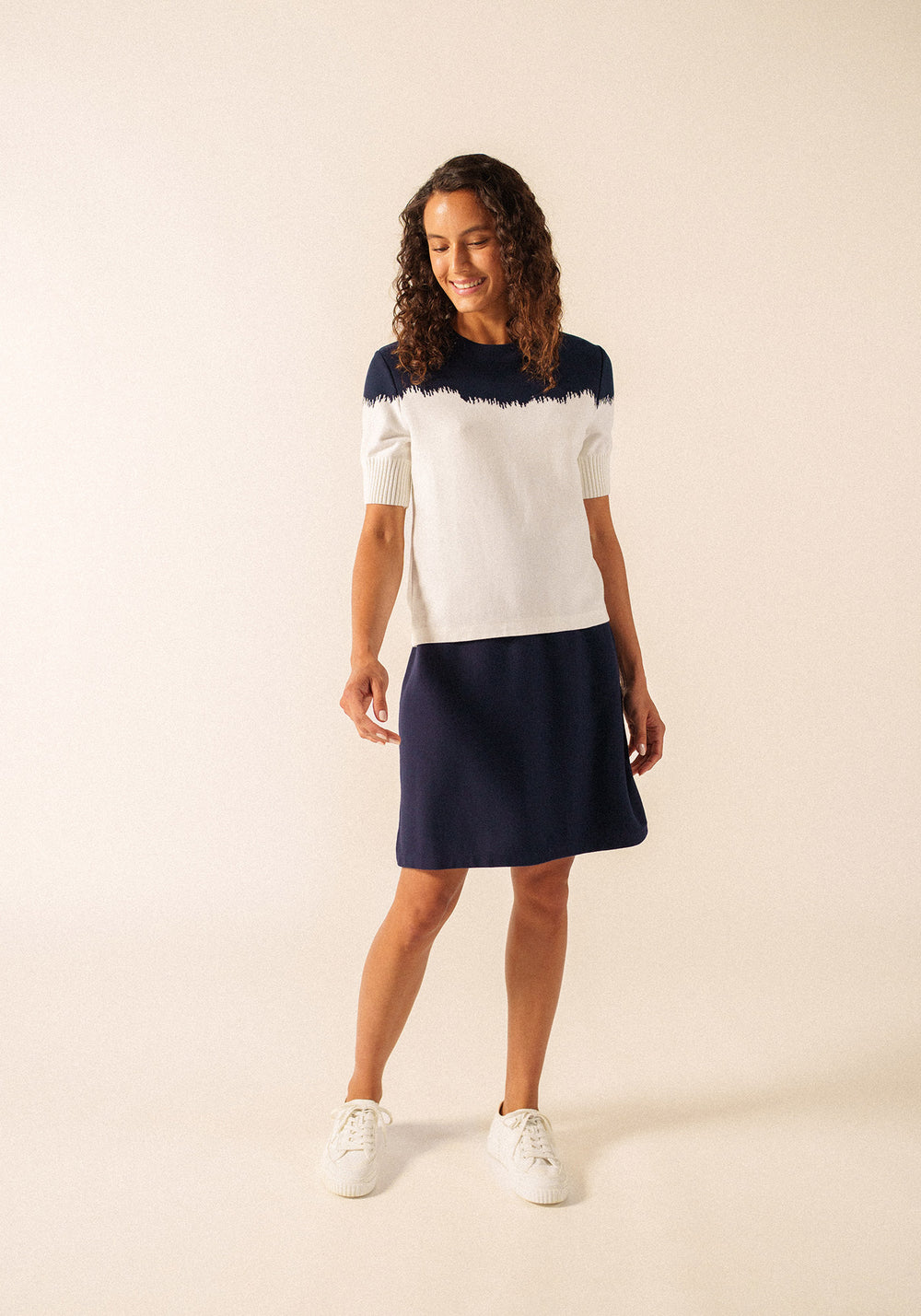 Nicosie sweater x Isabelle Ballu (IVORY / NAVY)