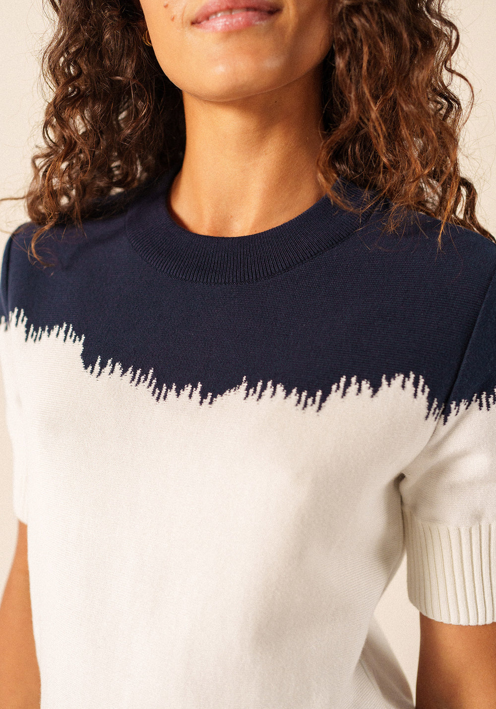 Nicosie sweater x Isabelle Ballu (IVORY / NAVY)