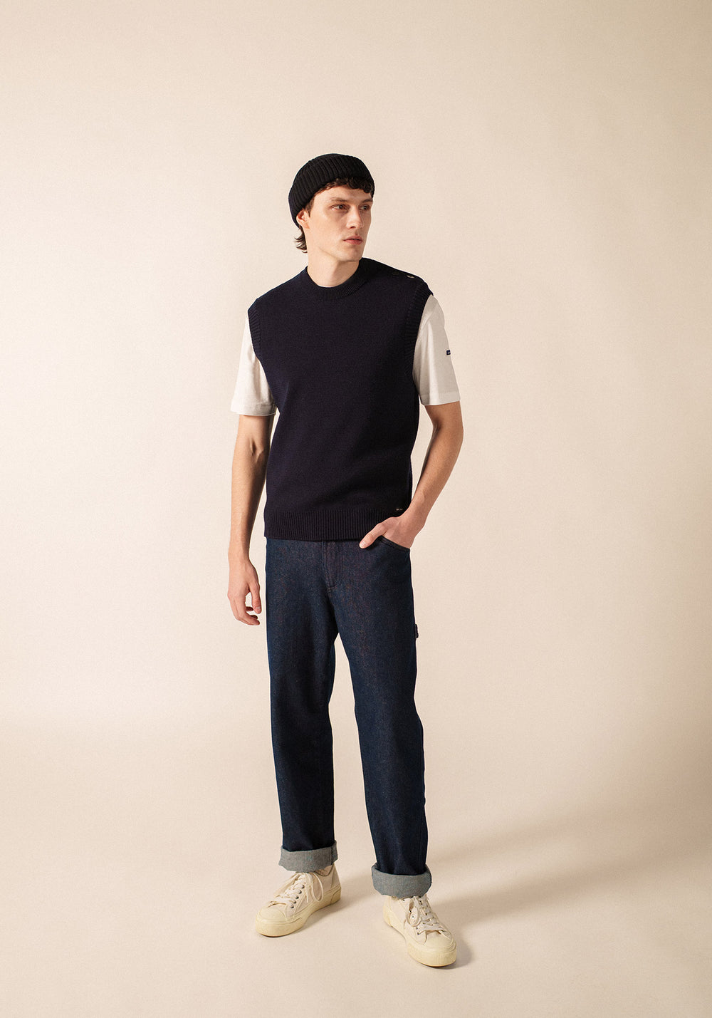 CANCALE Sleeveless Sweater (NAVY)