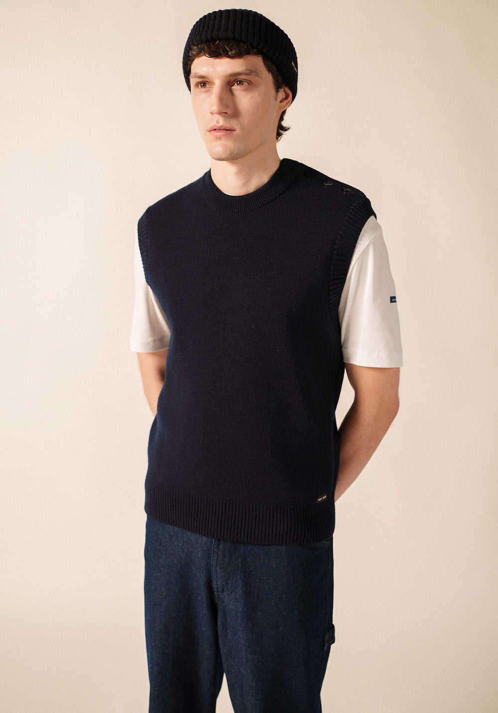 CANCALE Sleeveless Sweater (NAVY)