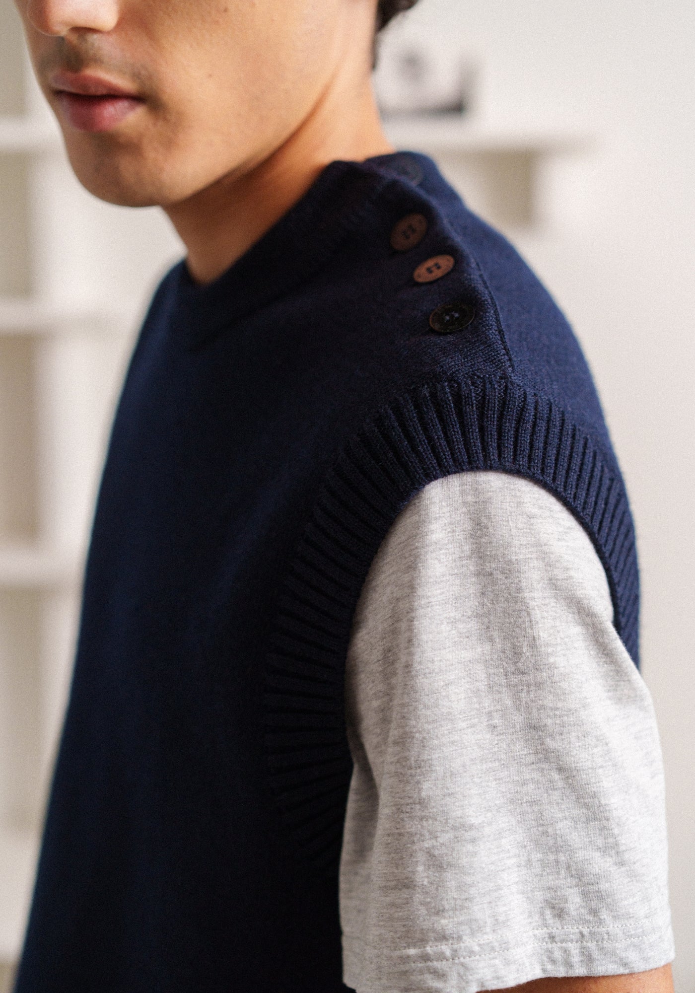 CANCALE Sleeveless Sweater (NAVY)