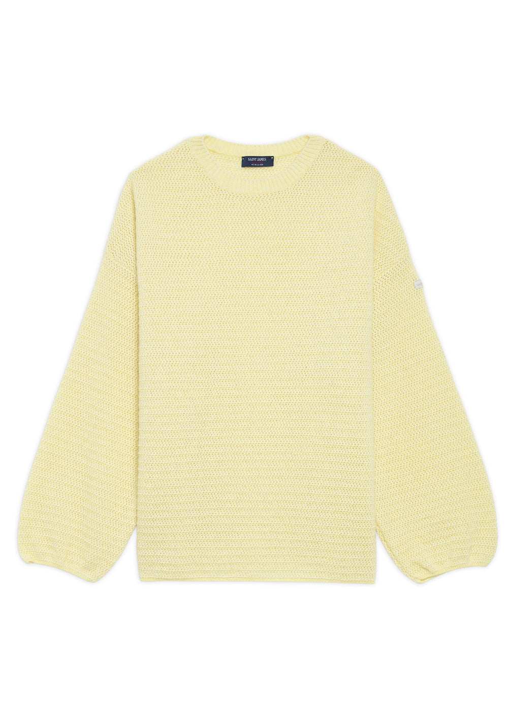ASCAIN Puff-Sleeve Mohair Sweater (BUTTER YELLOW / WINTER WHITE)