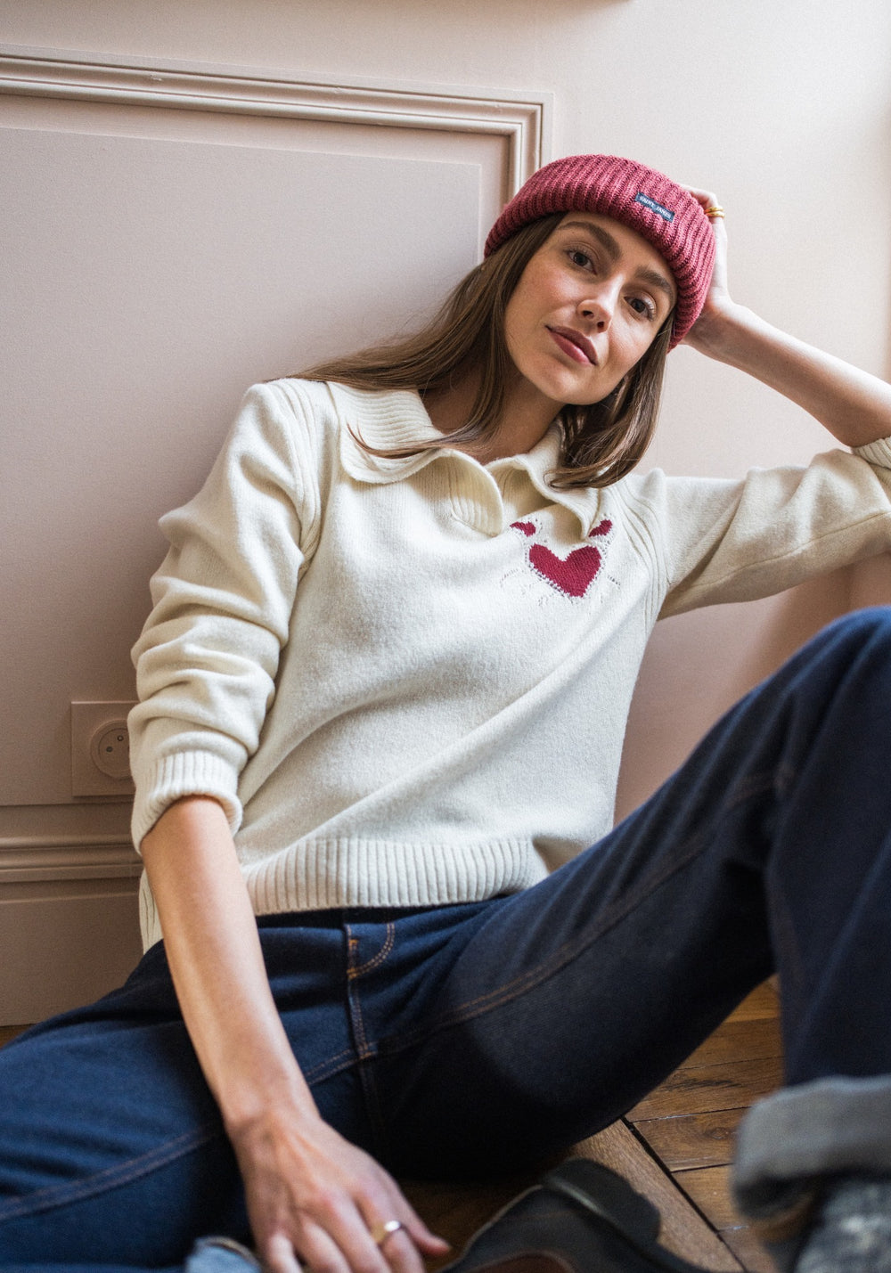 PORTUNE Sweater (IVORY / BURGUNDY)