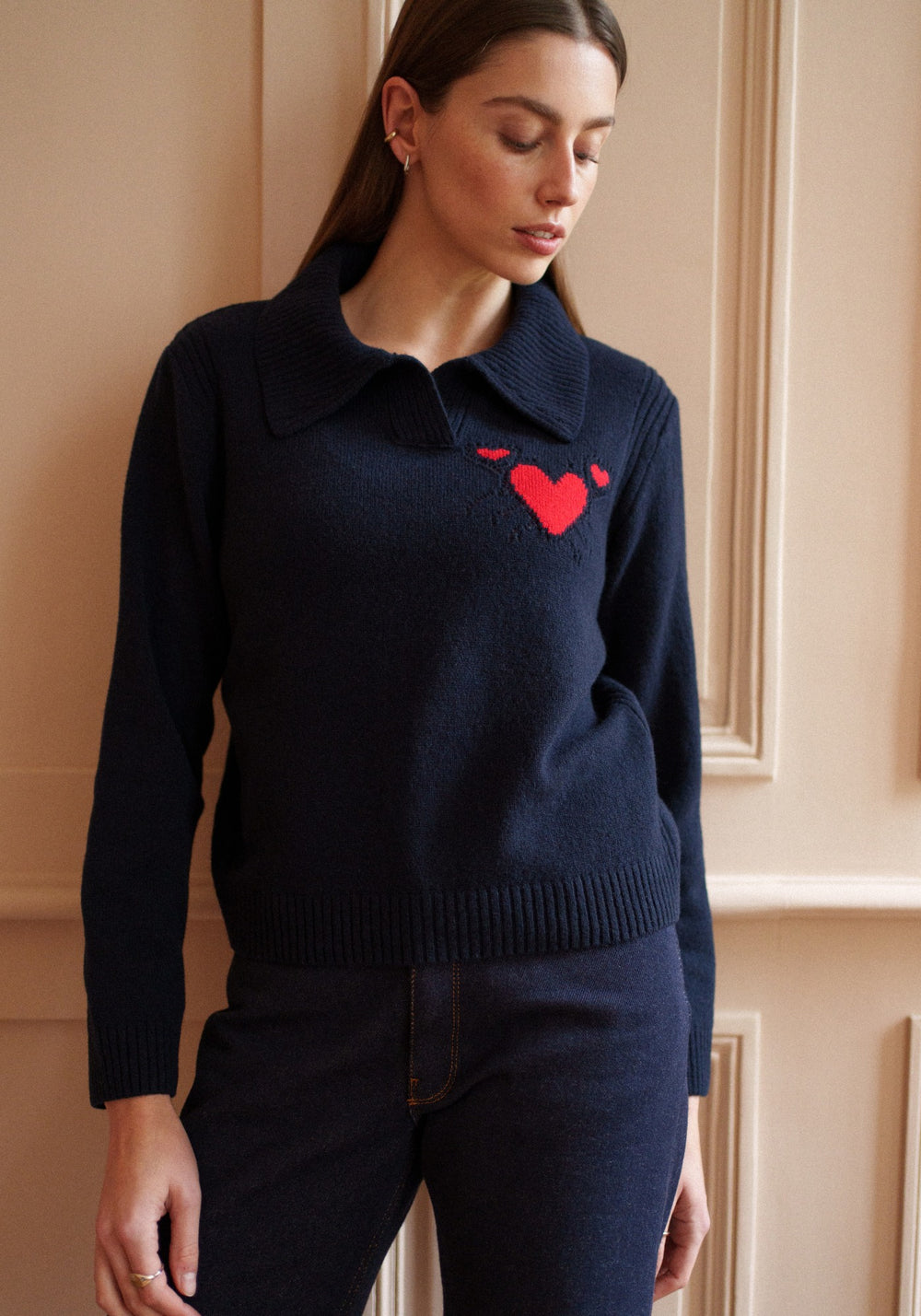 PORTUNE Sweater (NAVY / RED)