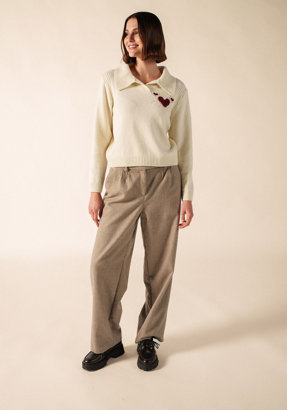 PORTUNE Sweater (IVORY / BURGUNDY)