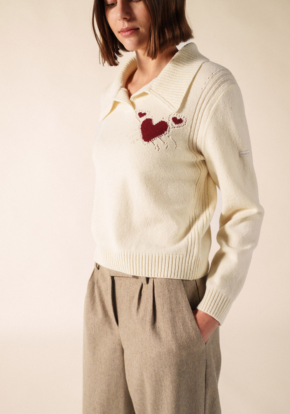 PORTUNE Sweater (IVORY / BURGUNDY)
