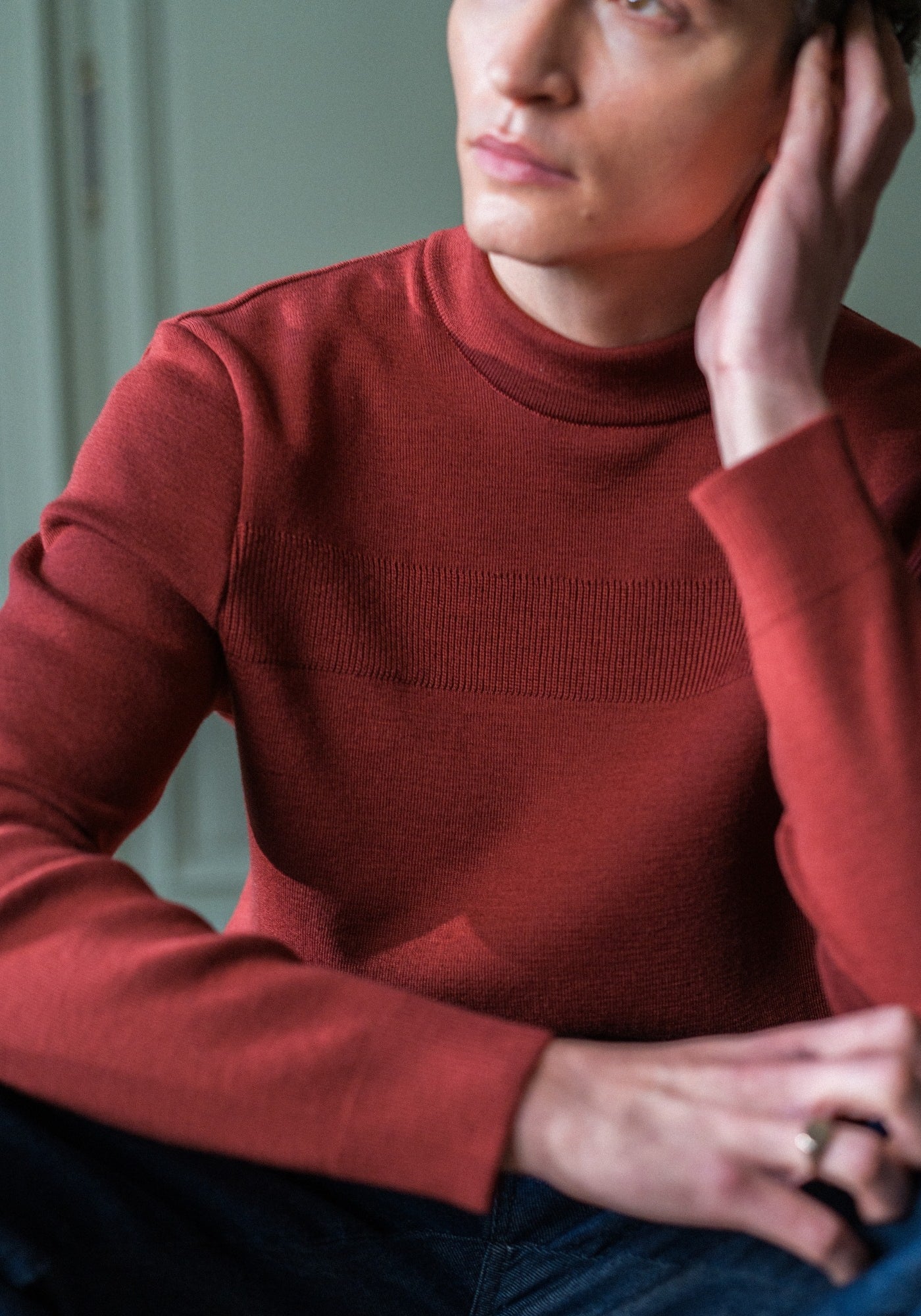 ARDIDEN Textured Crewneck Sweater (TERRACOTTA)