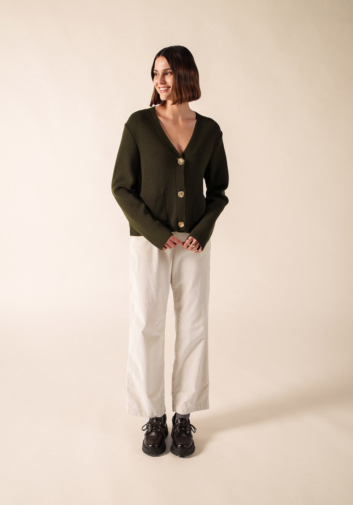 COURCY Cardigan (MOSS GREEN)