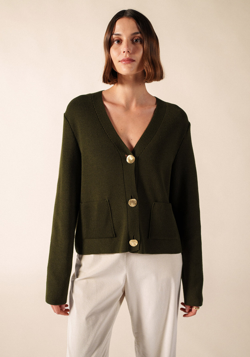 COURCY Cardigan (MOSS GREEN)