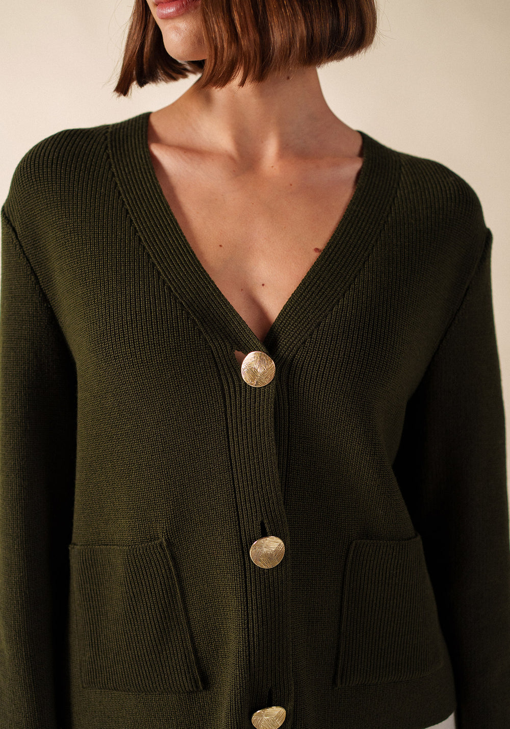 COURCY Cardigan (MOSS GREEN)