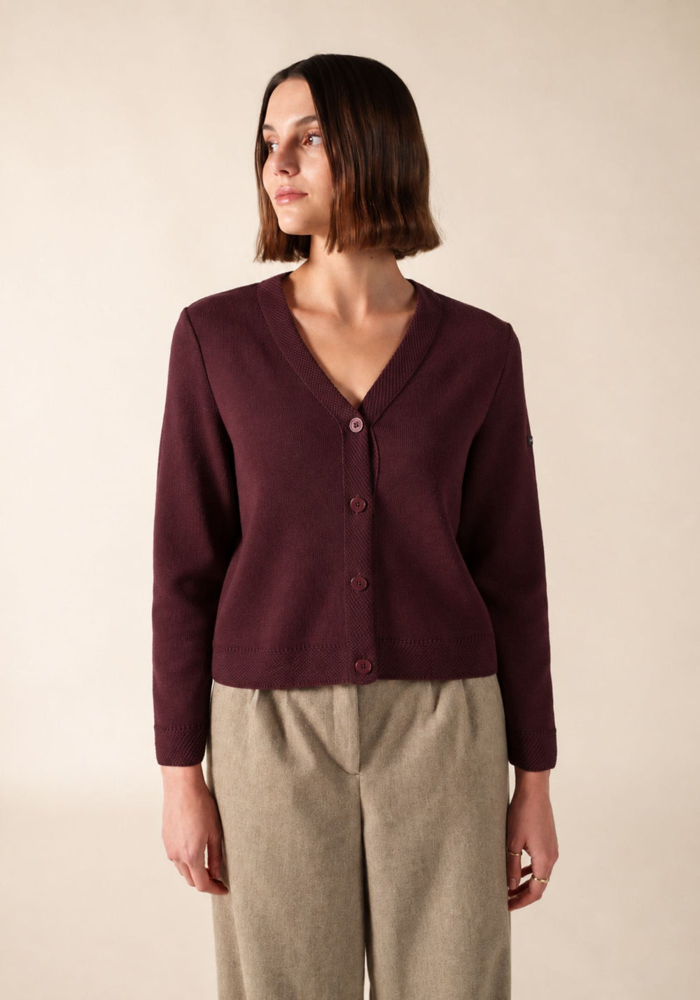 COUTANCES Cardigan (BURGUNDY)