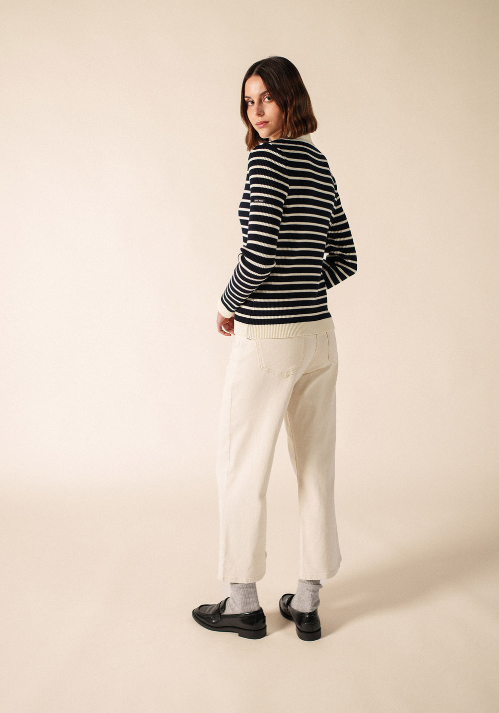 EQUAINVILLE Cardigan (NAVY / IVORY)