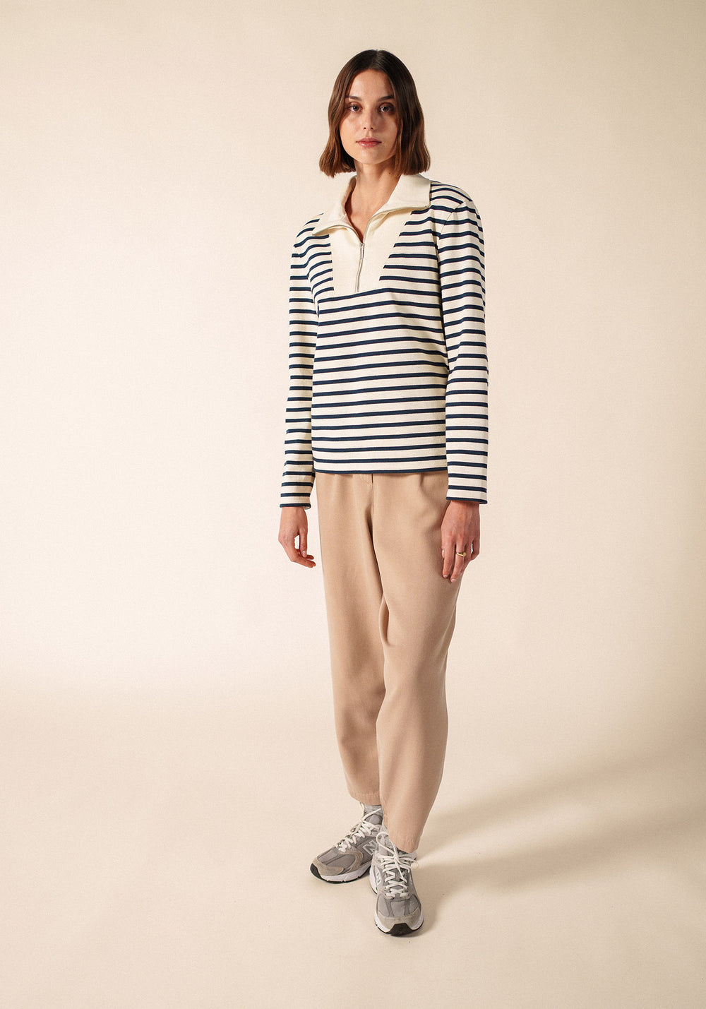 LERAN Breton Shirt (ECRU / NAVY)
