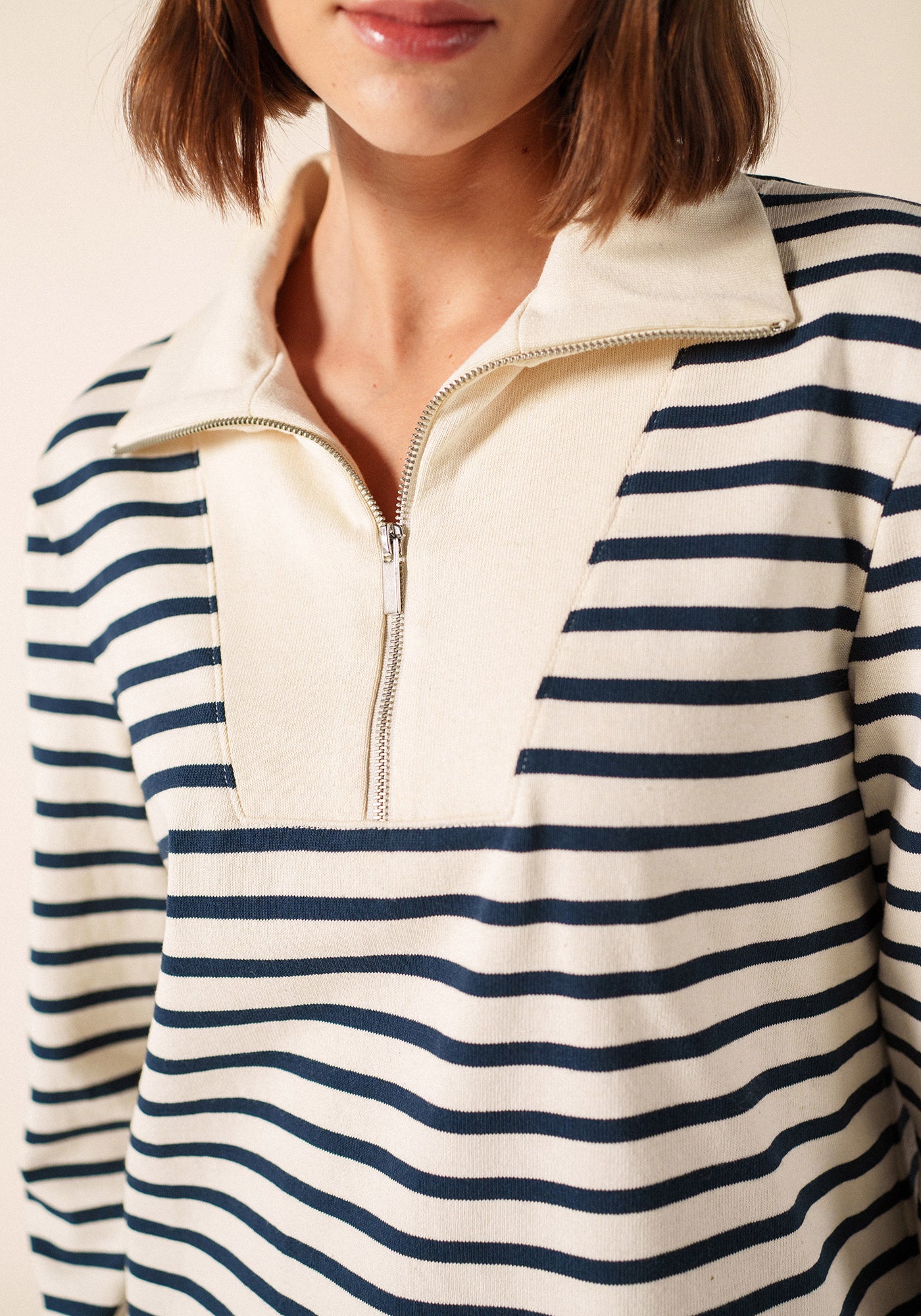 LERAN Breton Shirt (ECRU / NAVY)