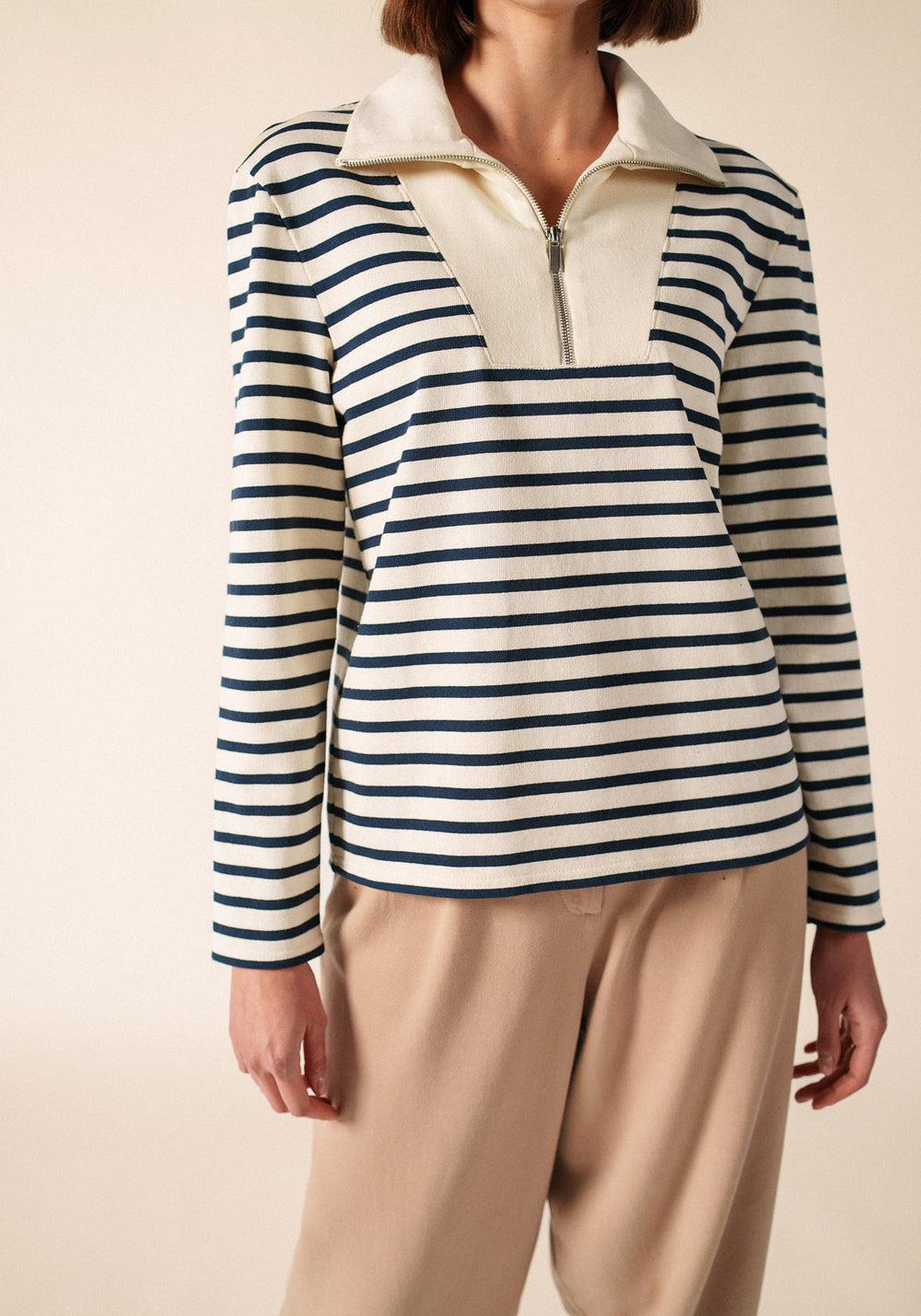 LERAN Breton Shirt (ECRU / NAVY)