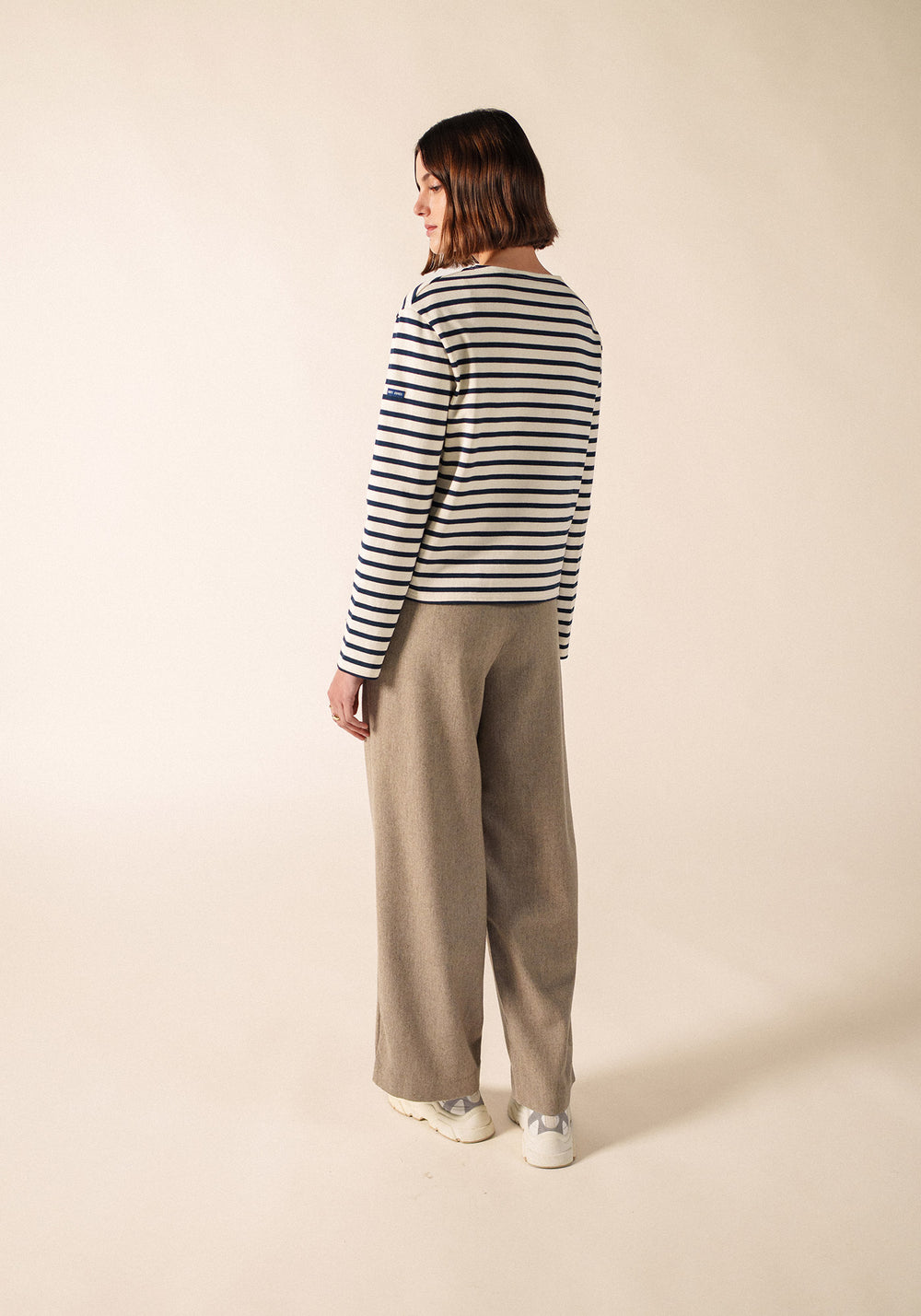 SAURAT Breton Shirt (ECRU / NAVY)