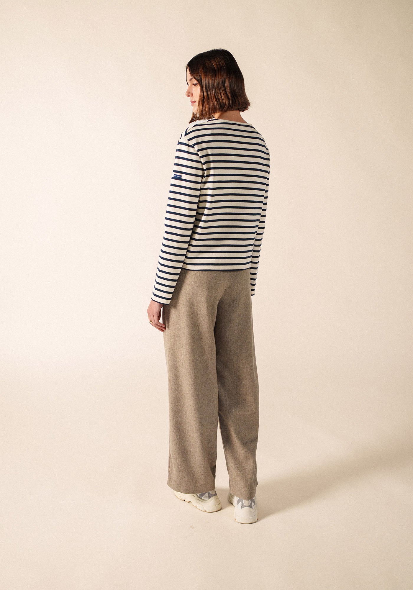 SAURAT Breton Shirt (ECRU / NAVY)