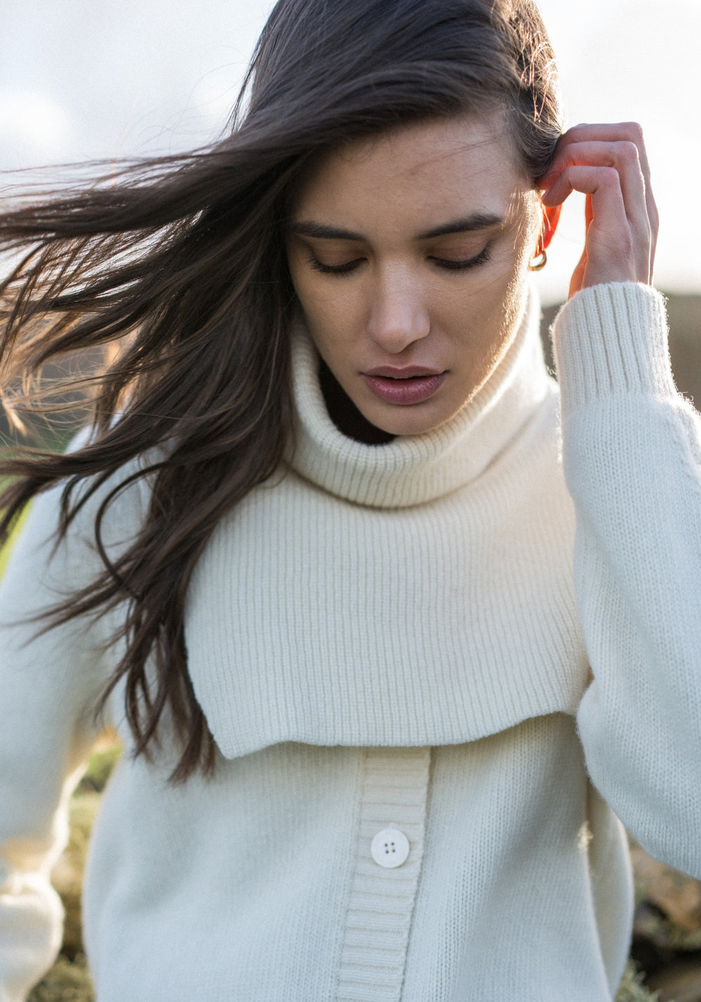 SCARF COLLAR in Wool (IVORY)
