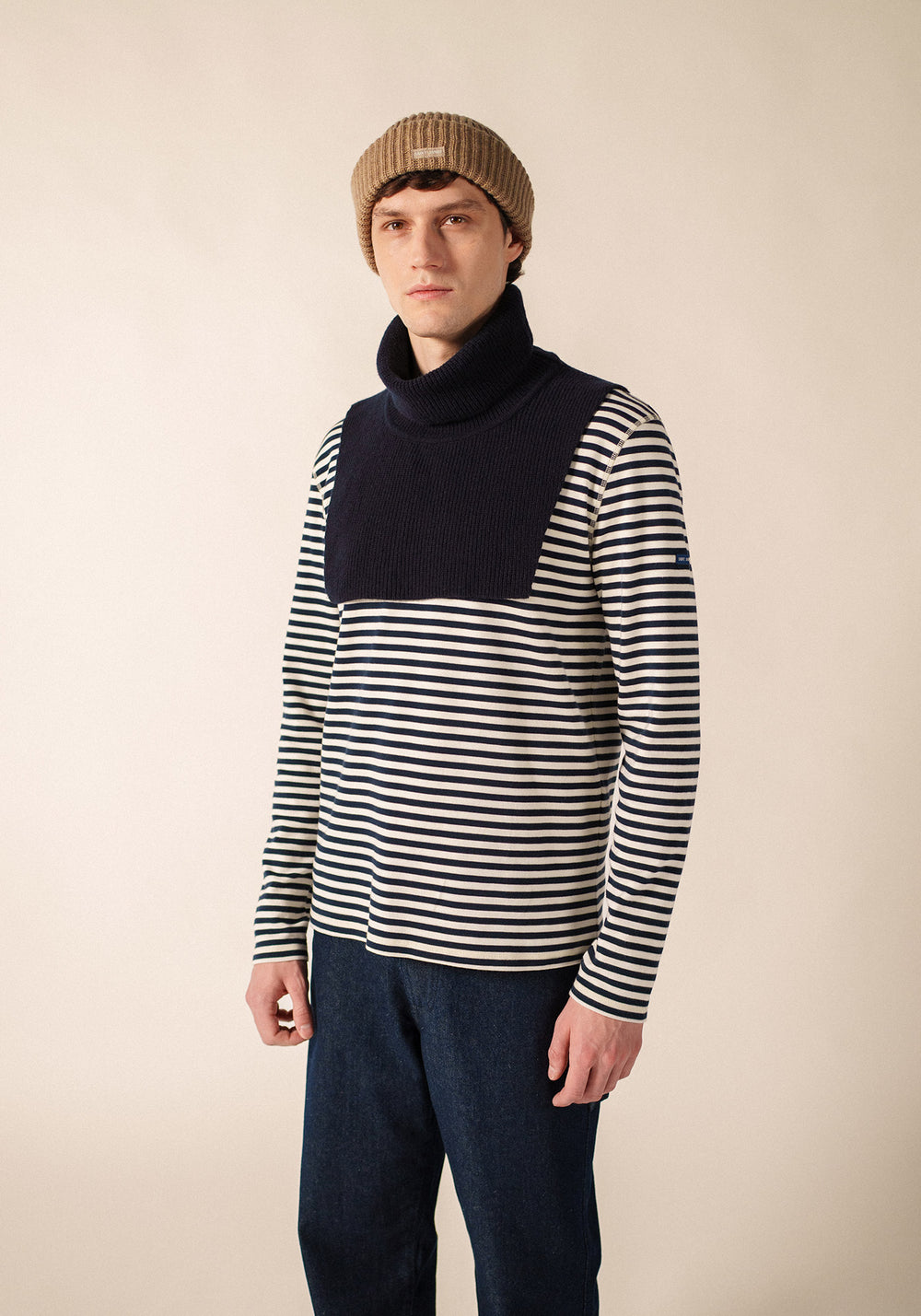SCARF COLLAR in Wool (NAVY)