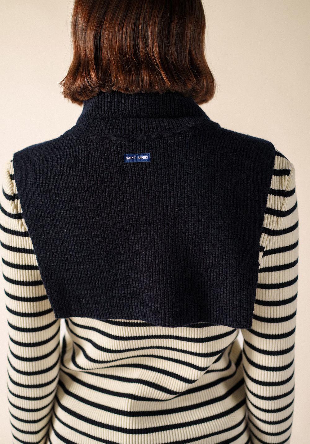SCARF COLLAR in Wool (NAVY)