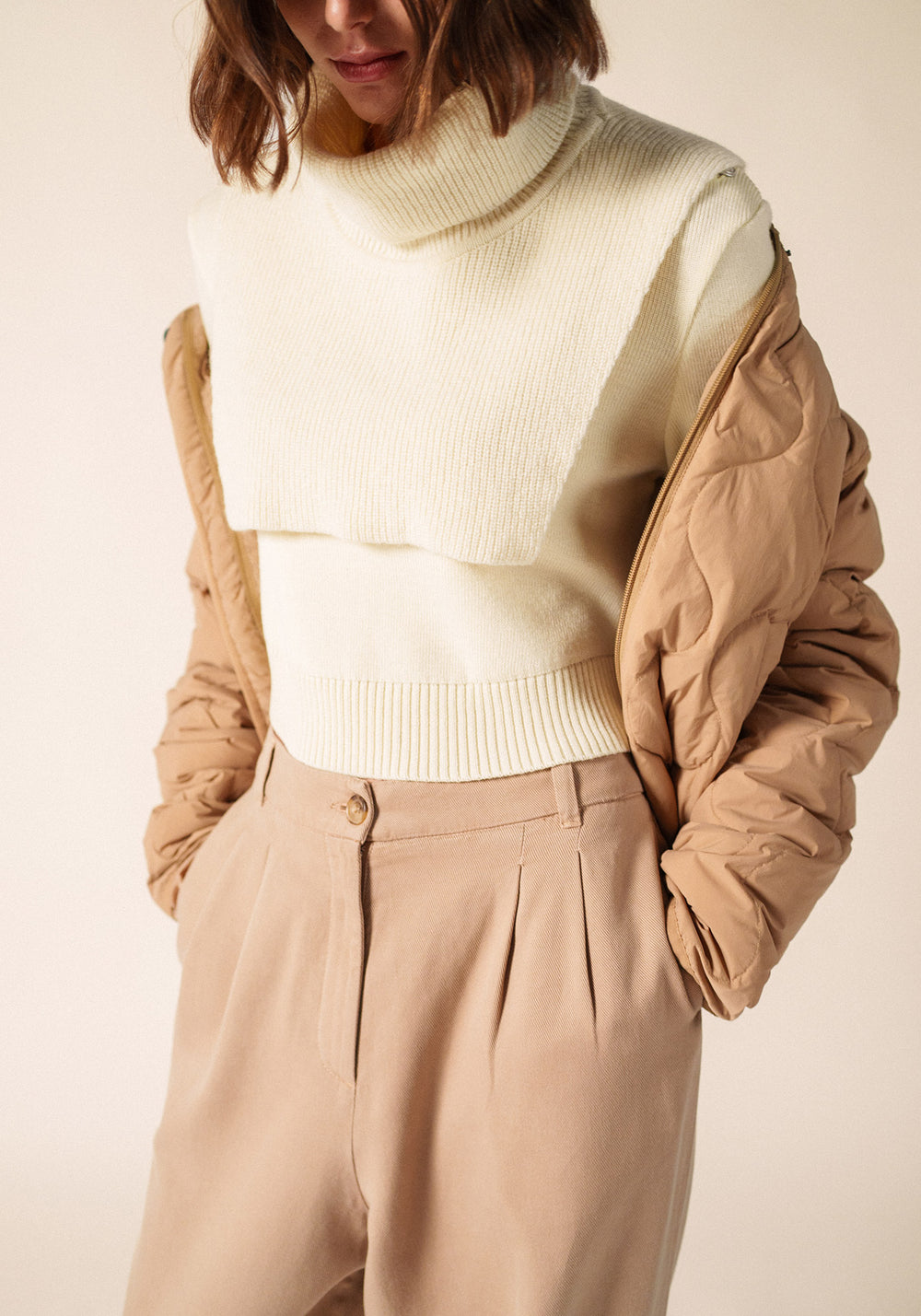 SCARF COLLAR in Wool (IVORY)